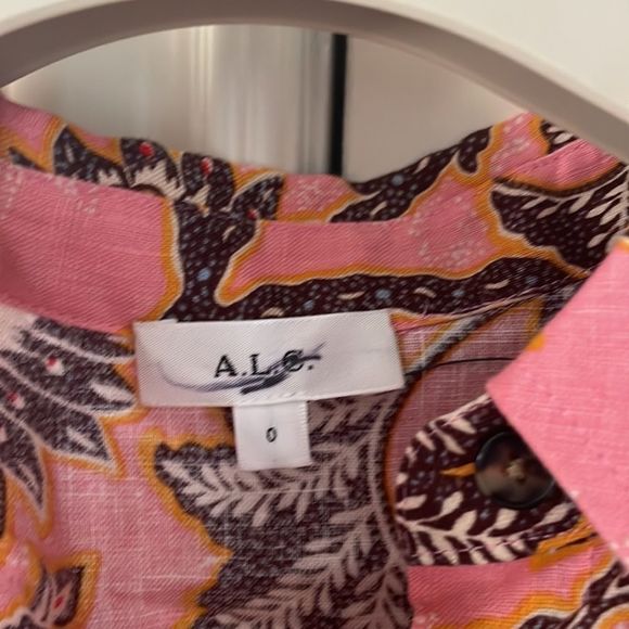 Alc sterling button up shirt in pink orange new no tags - Picture 8 of 8